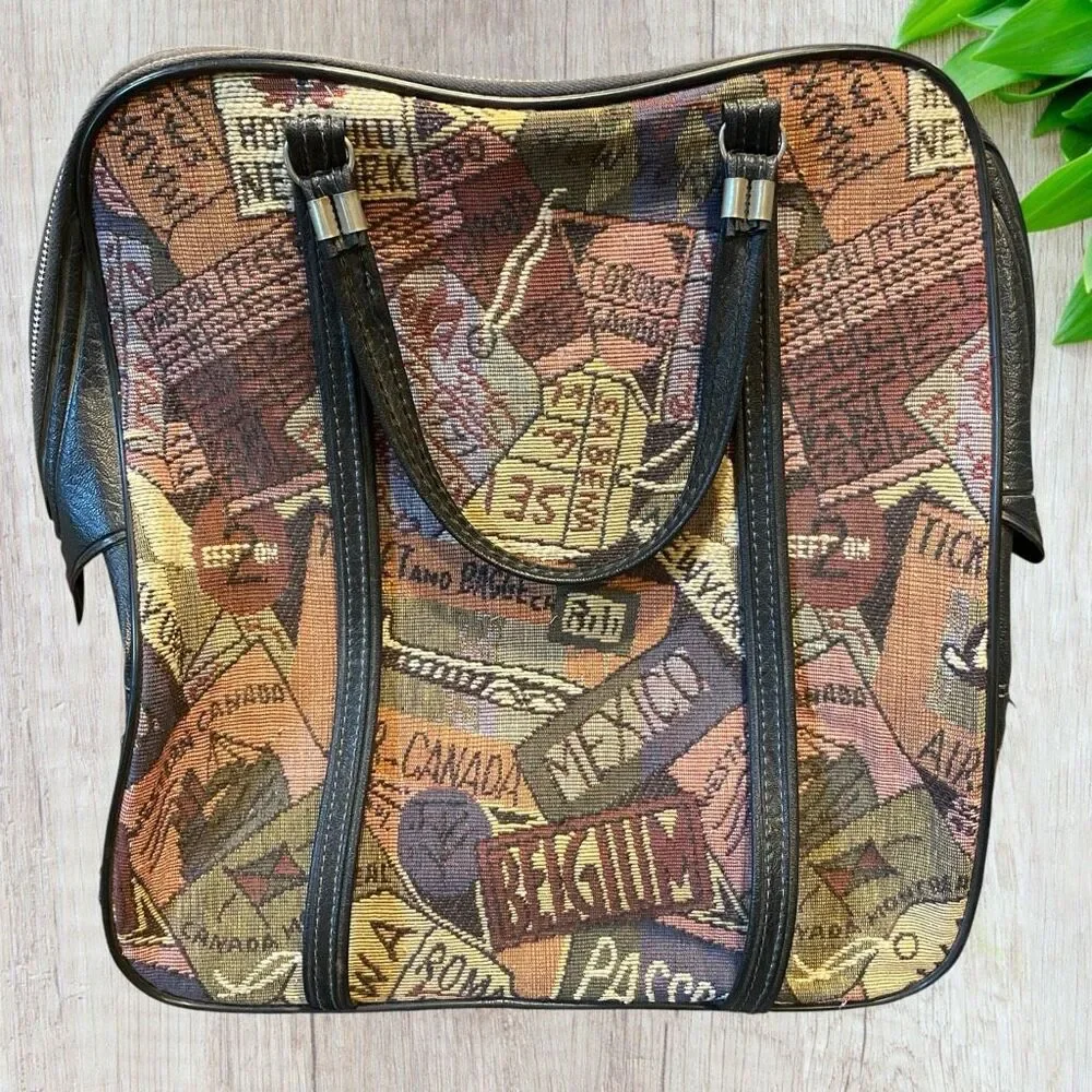 1960’s Vintage TWA Carpet Bag Intl Travel Carry-on